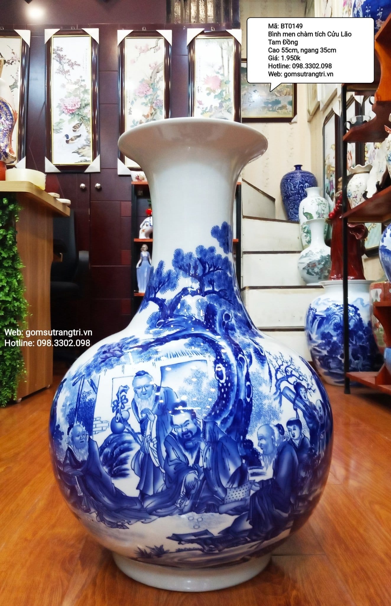 BÌNH MEN CHÀM TÍCH CỬU LÃO TAM ĐỒNG